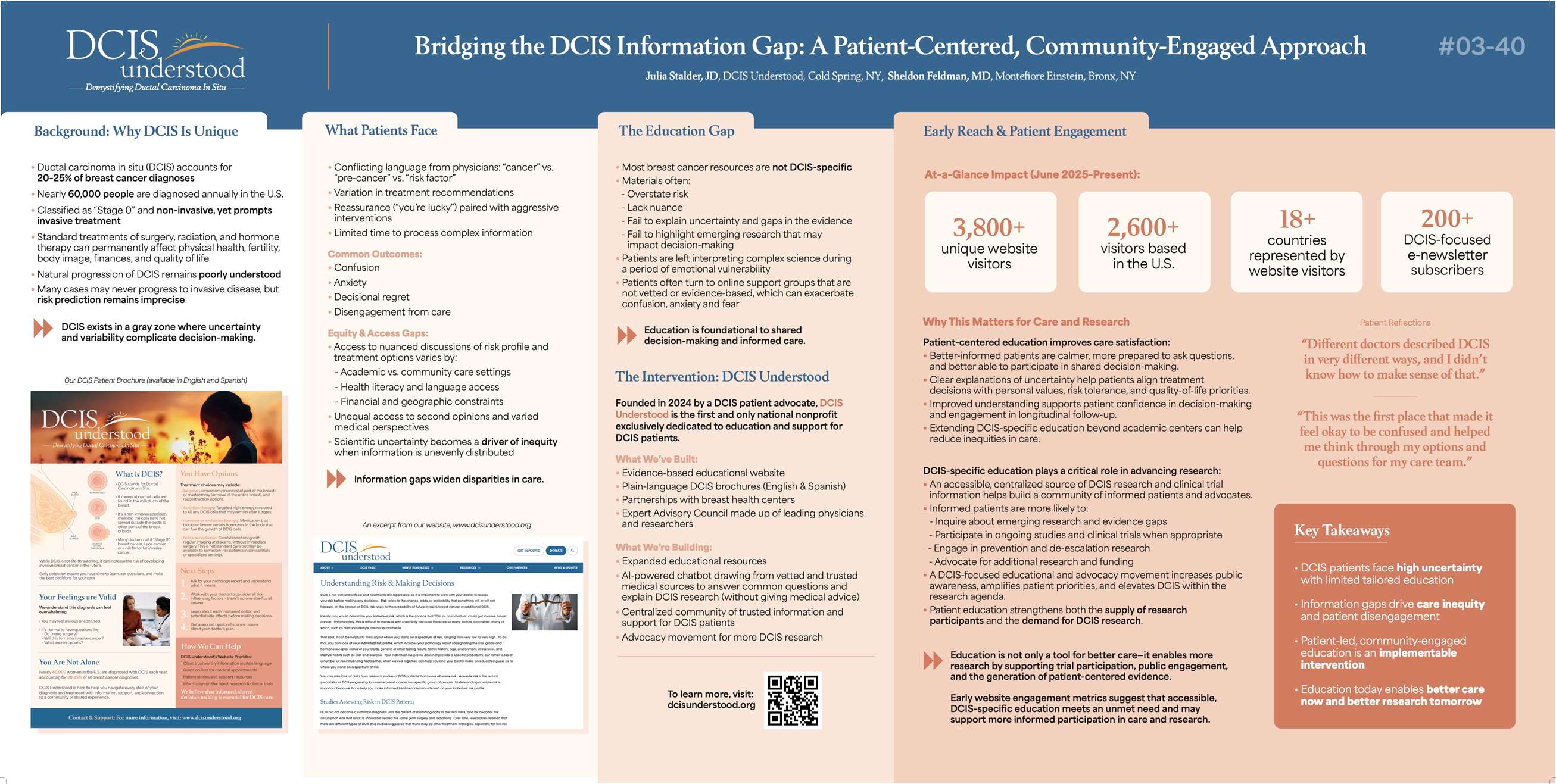 Poster of Bridging the DCIS Information Gap: A Patient-Centered, Community-Engaged Approach